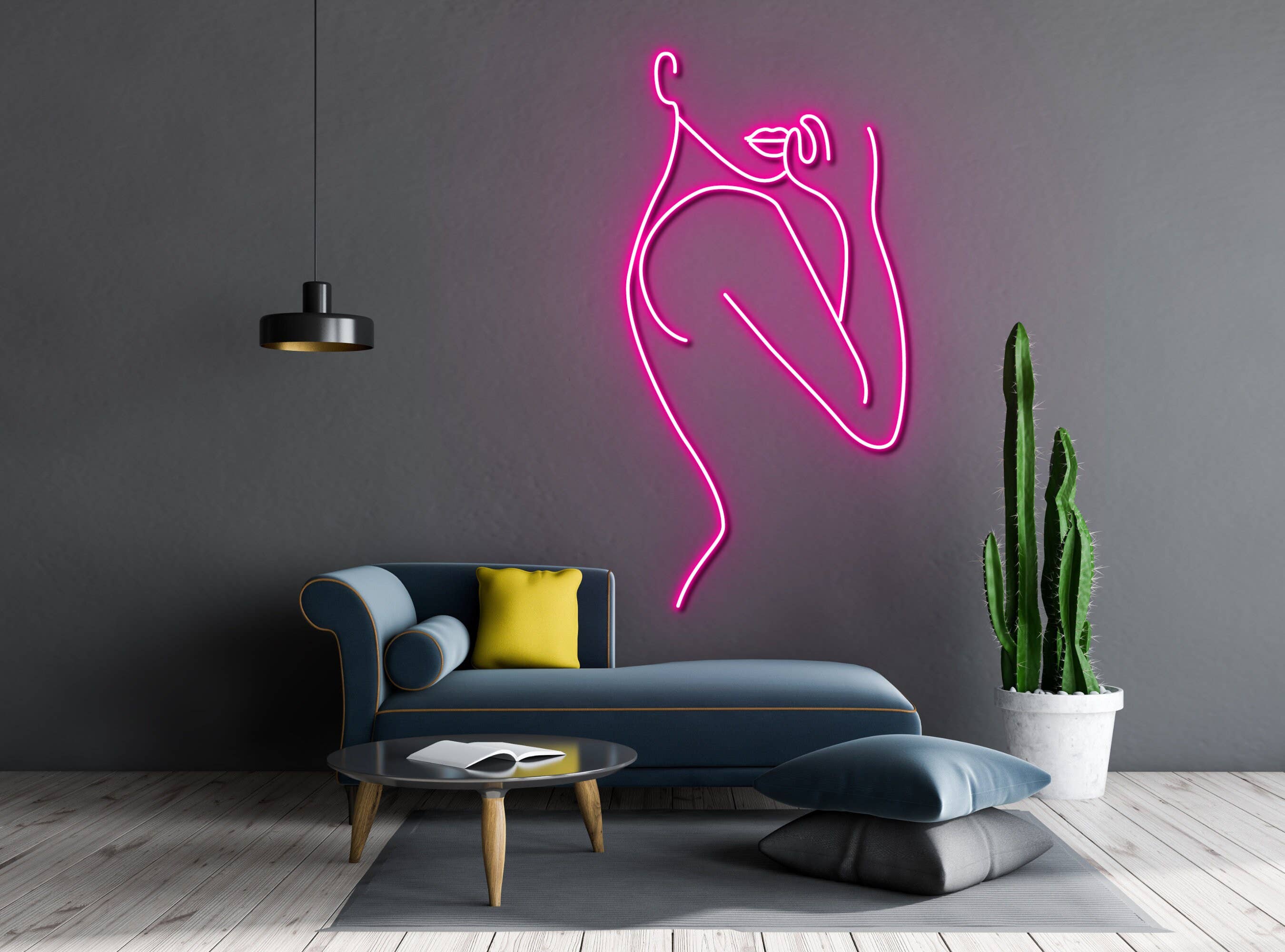 Body Woman Line Art Neon Signs Abstract Art Decor