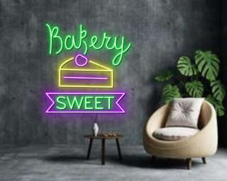 Bakery Birthday Cake Neon Sign