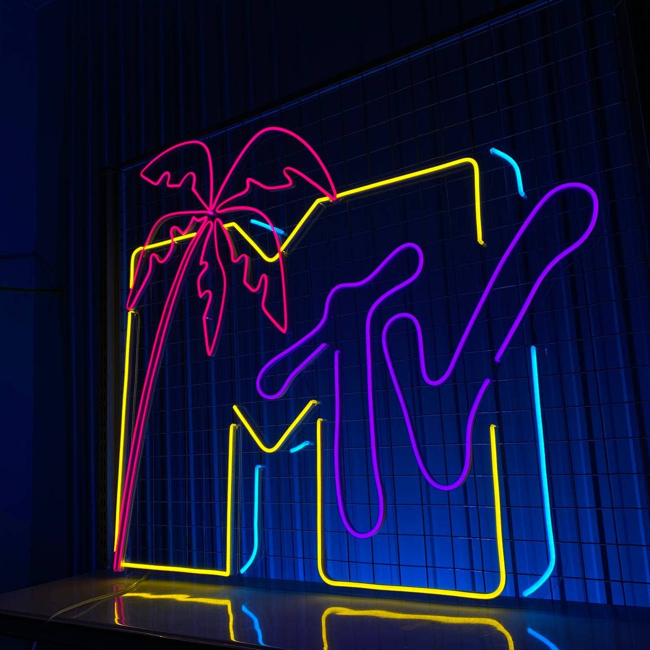 MTV Neon Sign Music Television Led Sign Wall Decor