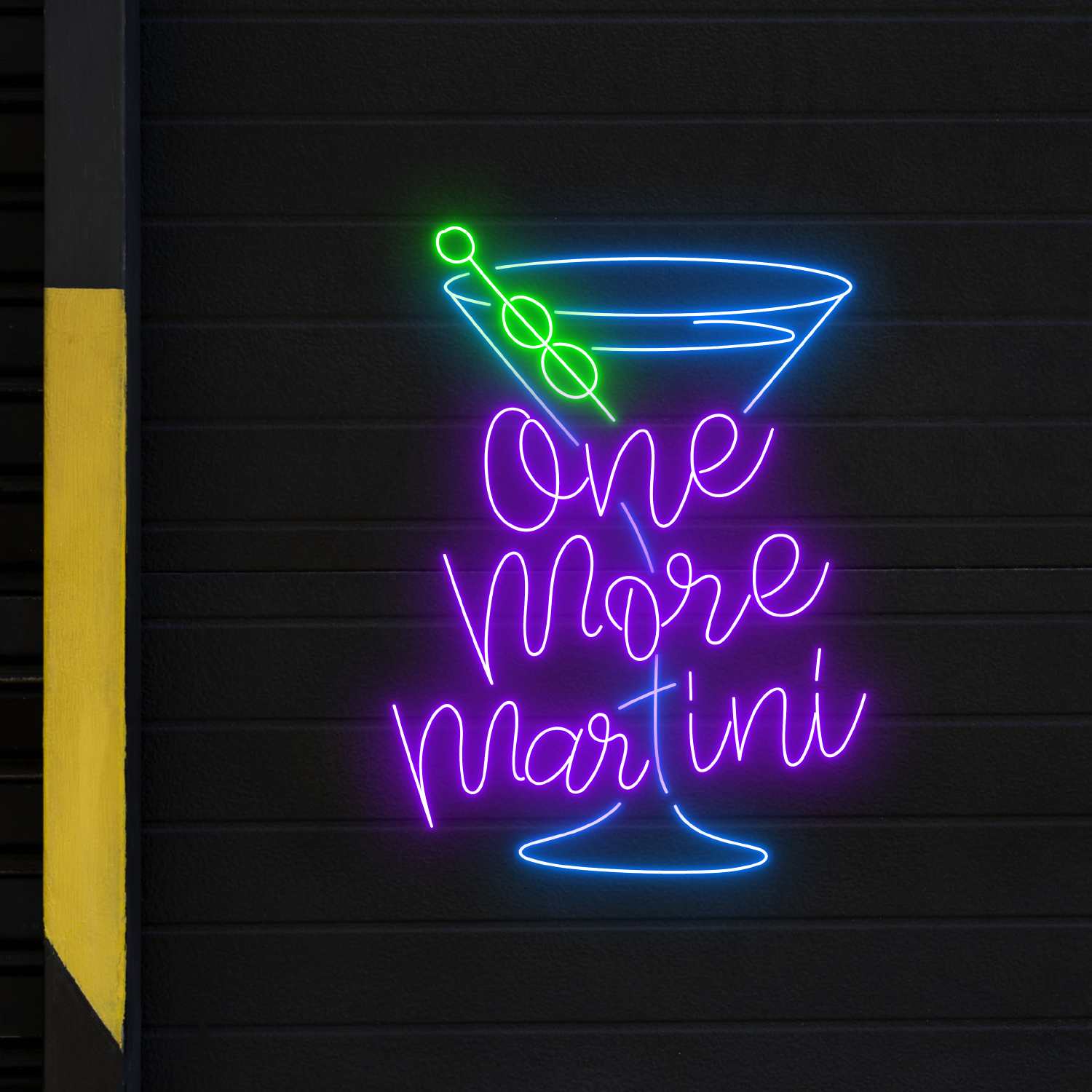 One More Martini Neon Sign Cocktails Bar Wall Decor