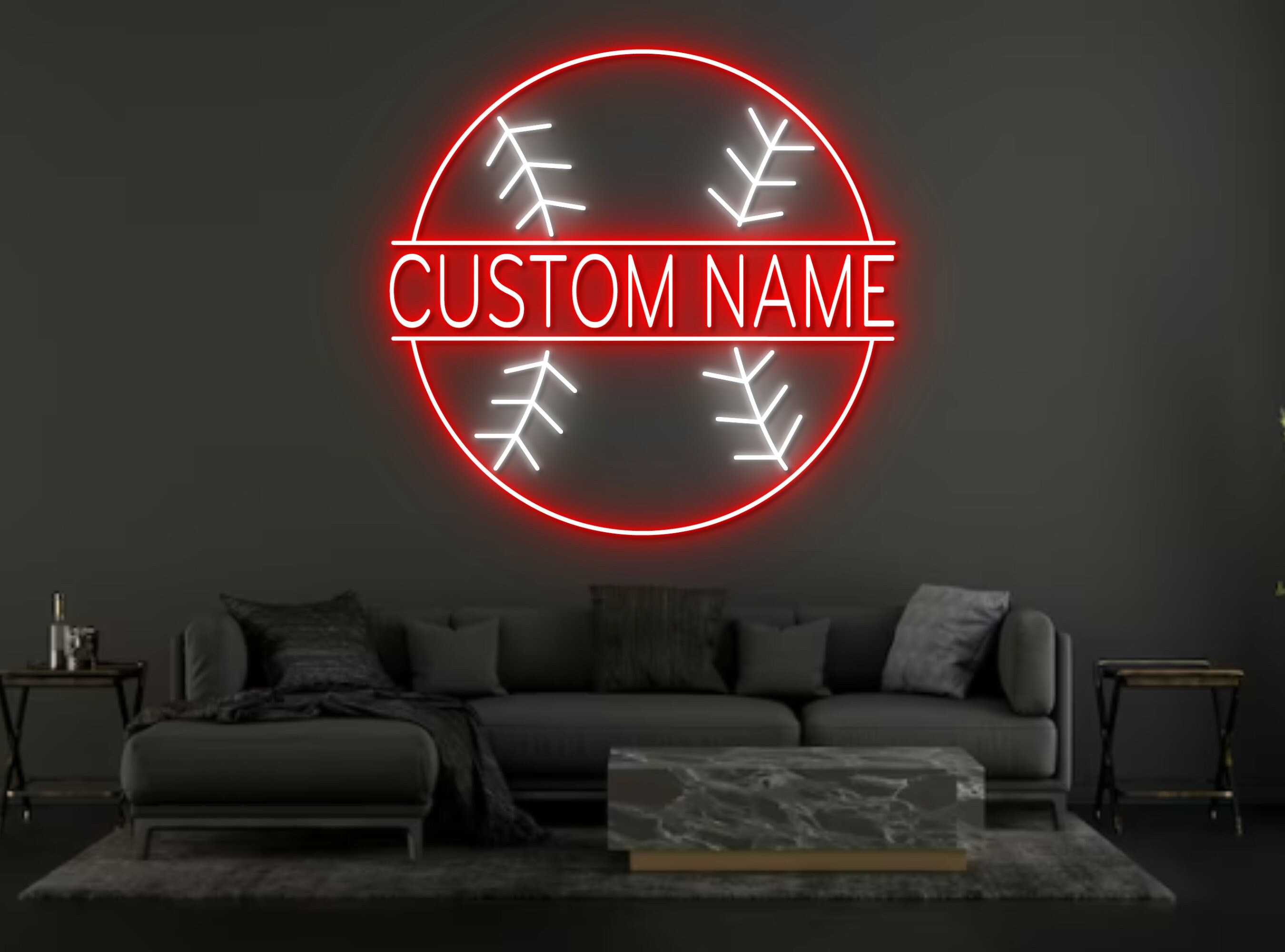 Custom Name Baseball Neon Sign Decor sign