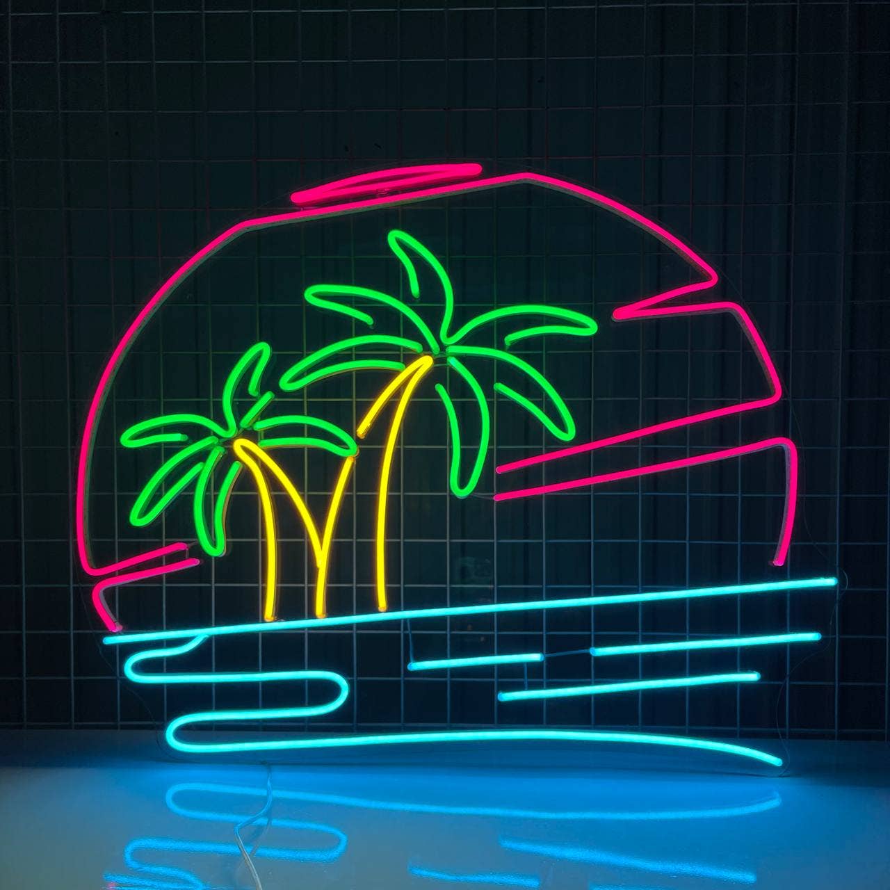 Palm Tree Beach Neon Sign