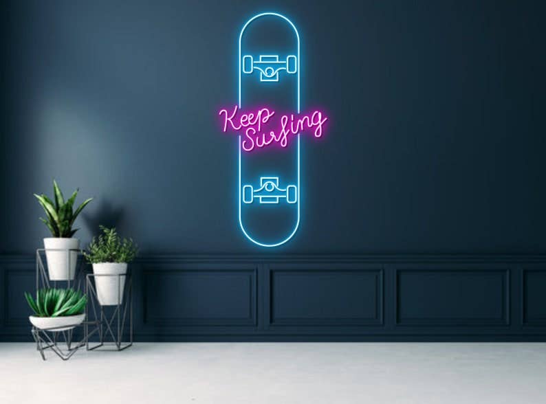 Skate Board Led Sign New Wall Art Decor