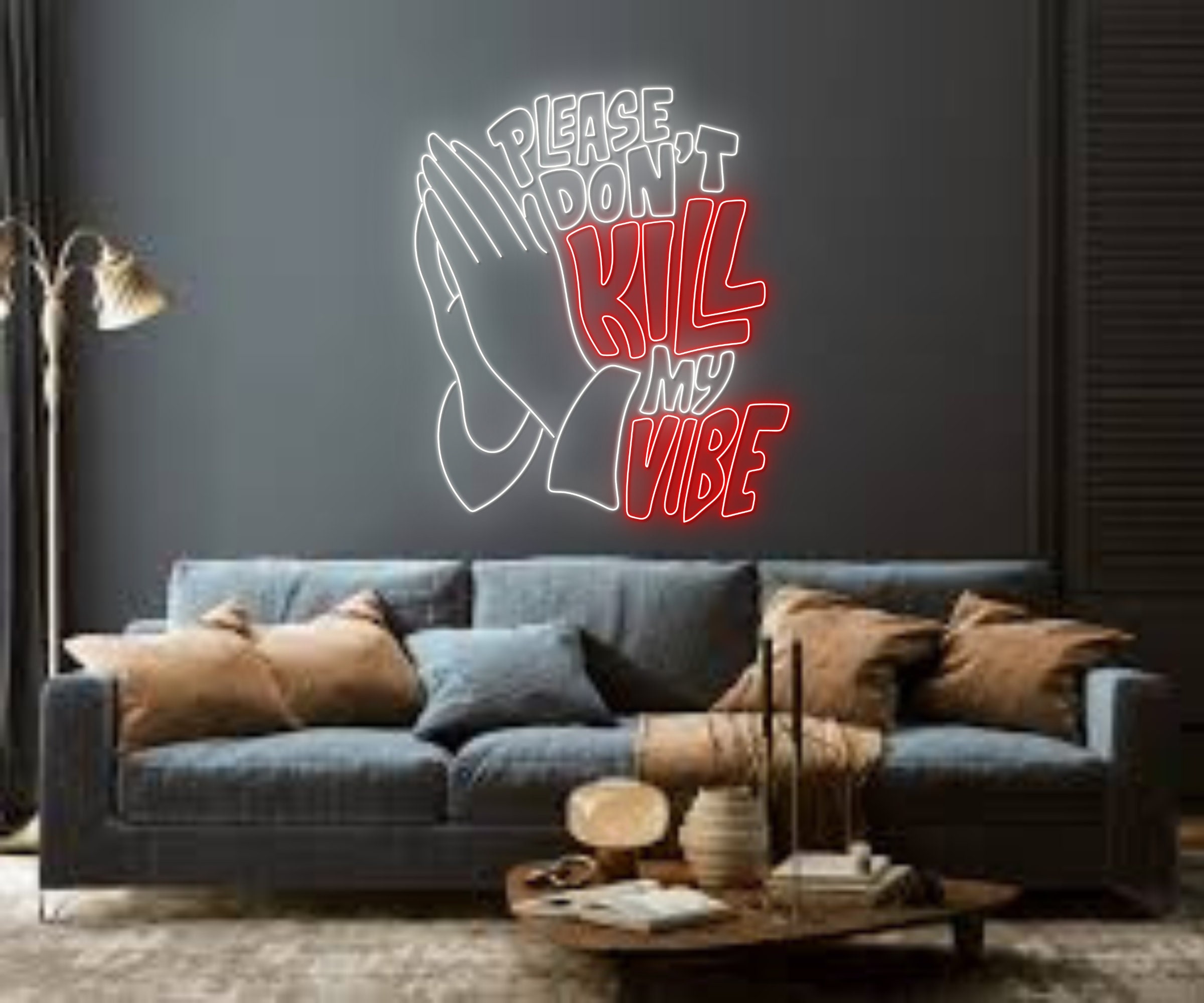 Please Don't Kill My Vibes Neon Sign Home Living Room