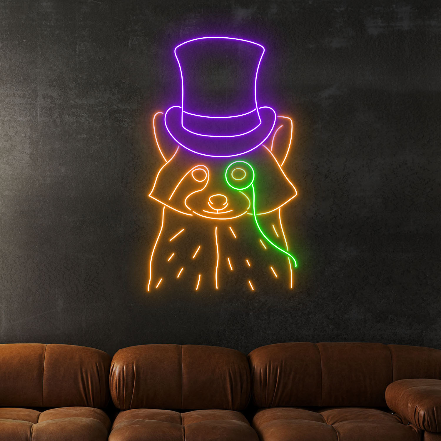 Raccoon Gentleman Neon Sign