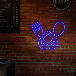 Heart Fork And Spoon Neon LED Sign Kitchen Wall Decor