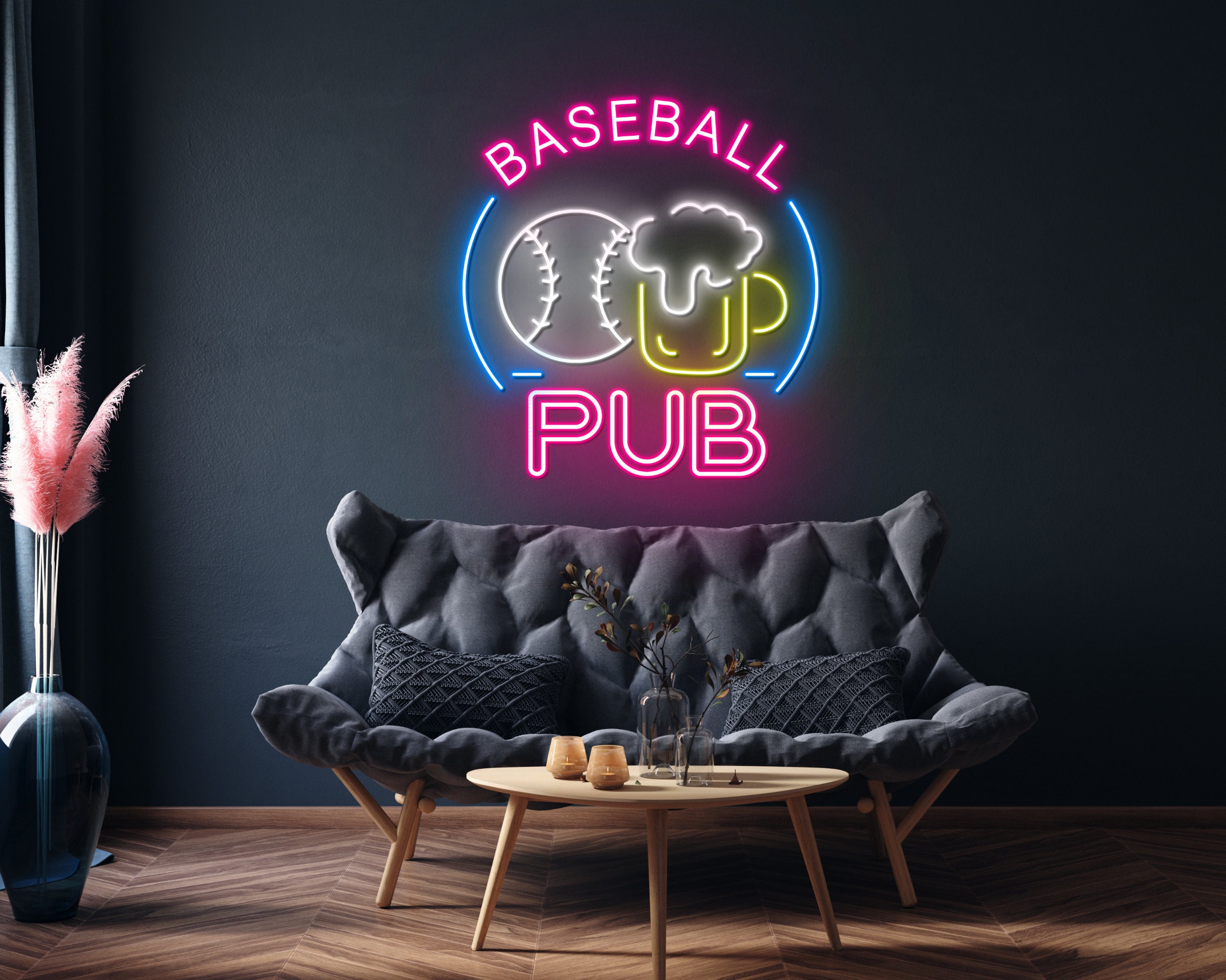 Baseball Pub Neon Sign - Custom Personalised LED Neon Signs, Handmade ...