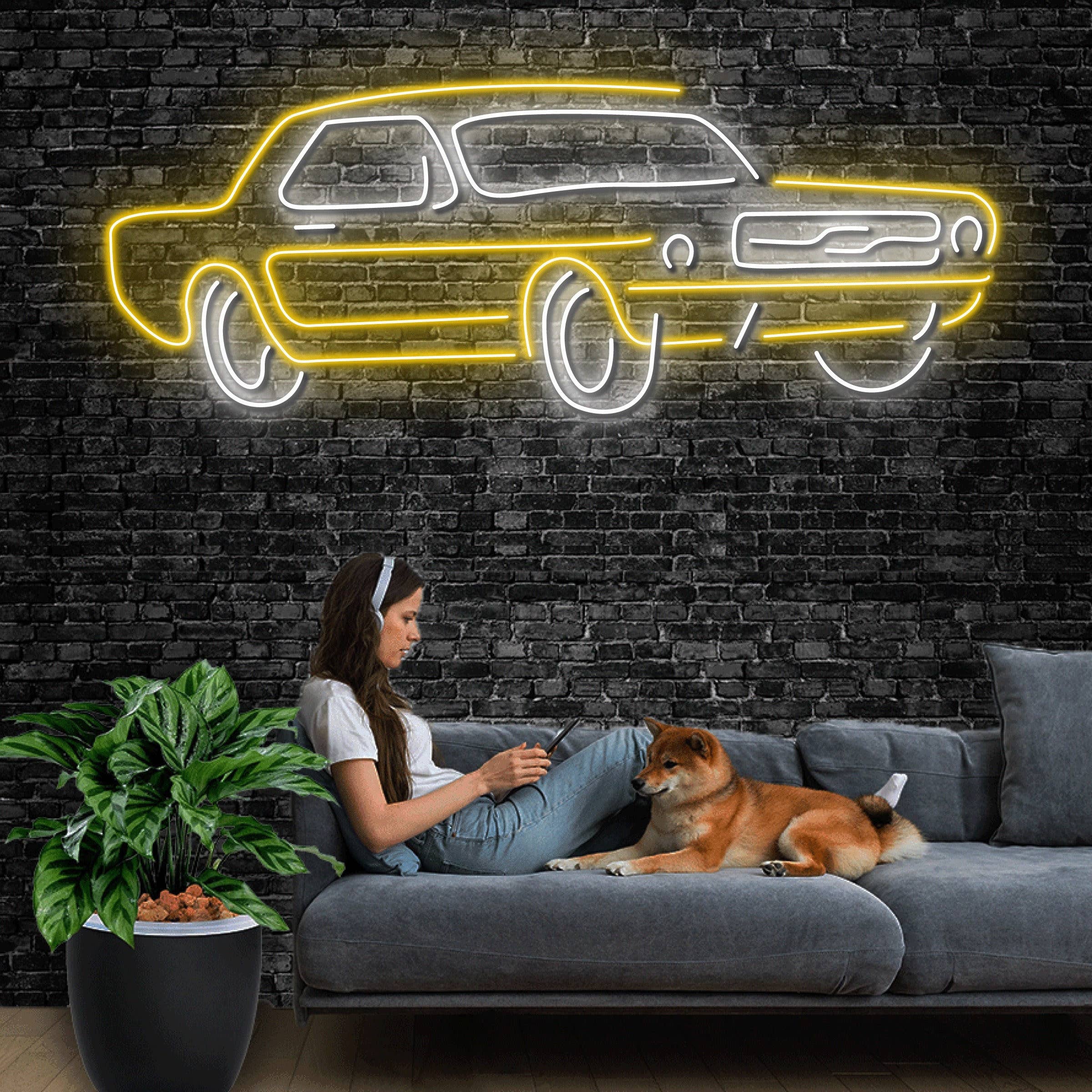 Mustang Classic Car Neon Sign Car Studio Store Decor