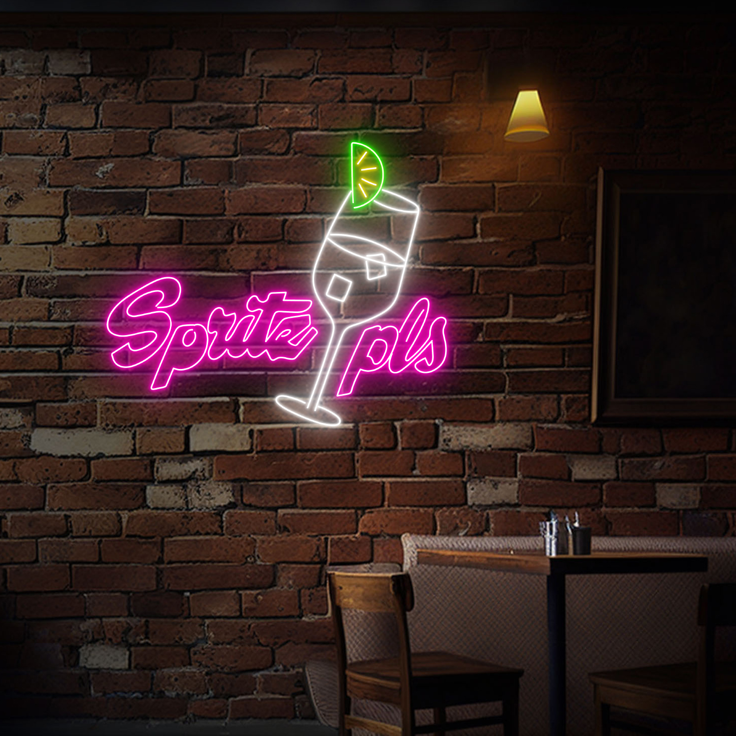 Spritz Pls Neon Sign Bar Wall Decor