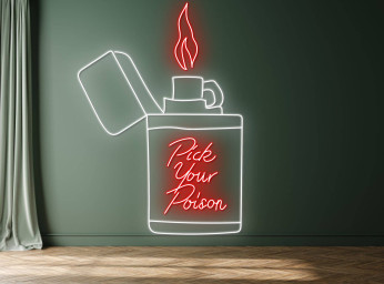 Pick Your Poison Neon Sign Smoking Cigar Art Sign