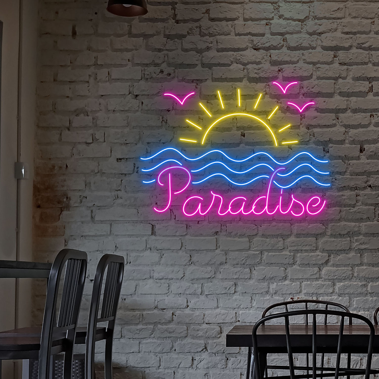 Paradise Beach Neon Sign Summer Vibe Wall Decor