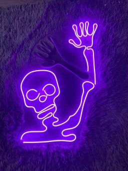 Skeleton Neon Signs Halloween Wall Decor