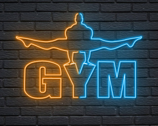 Male Gymnastics Neon Sign