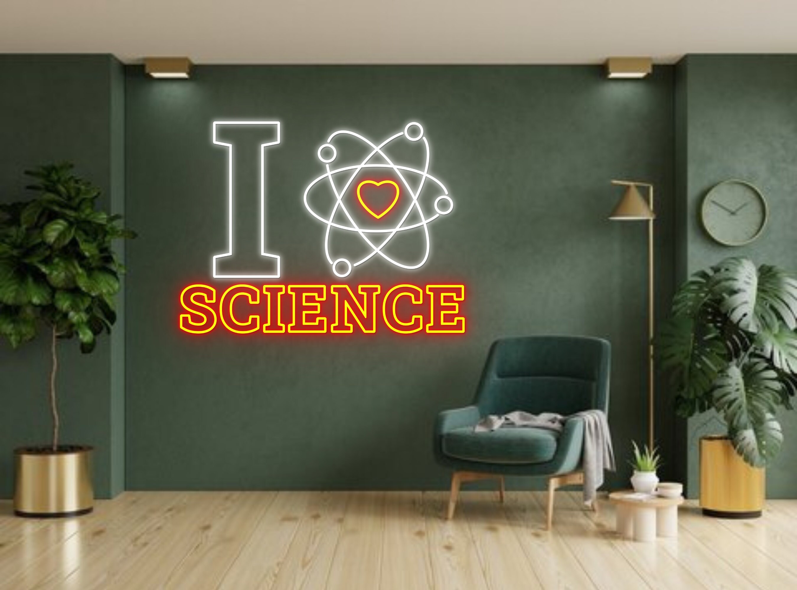 I Love Science Neon Sign Medical Science Logo Sign