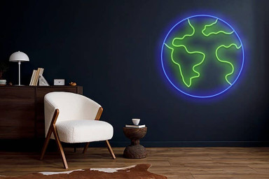 Earth Neon Signs Class Room Decor