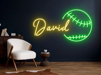 Custom Name Baseball Neon Sign Wall Art Decoration