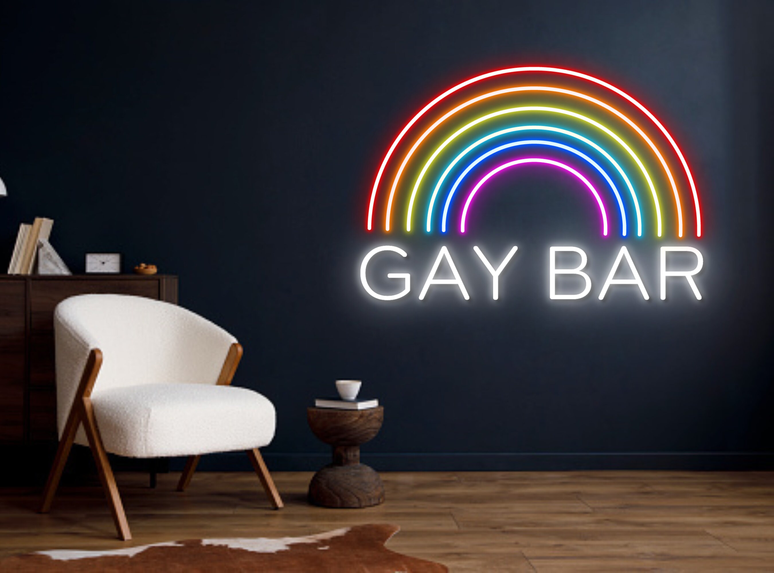 Gay Bar Neon Sign Hanging Sign Wall Art