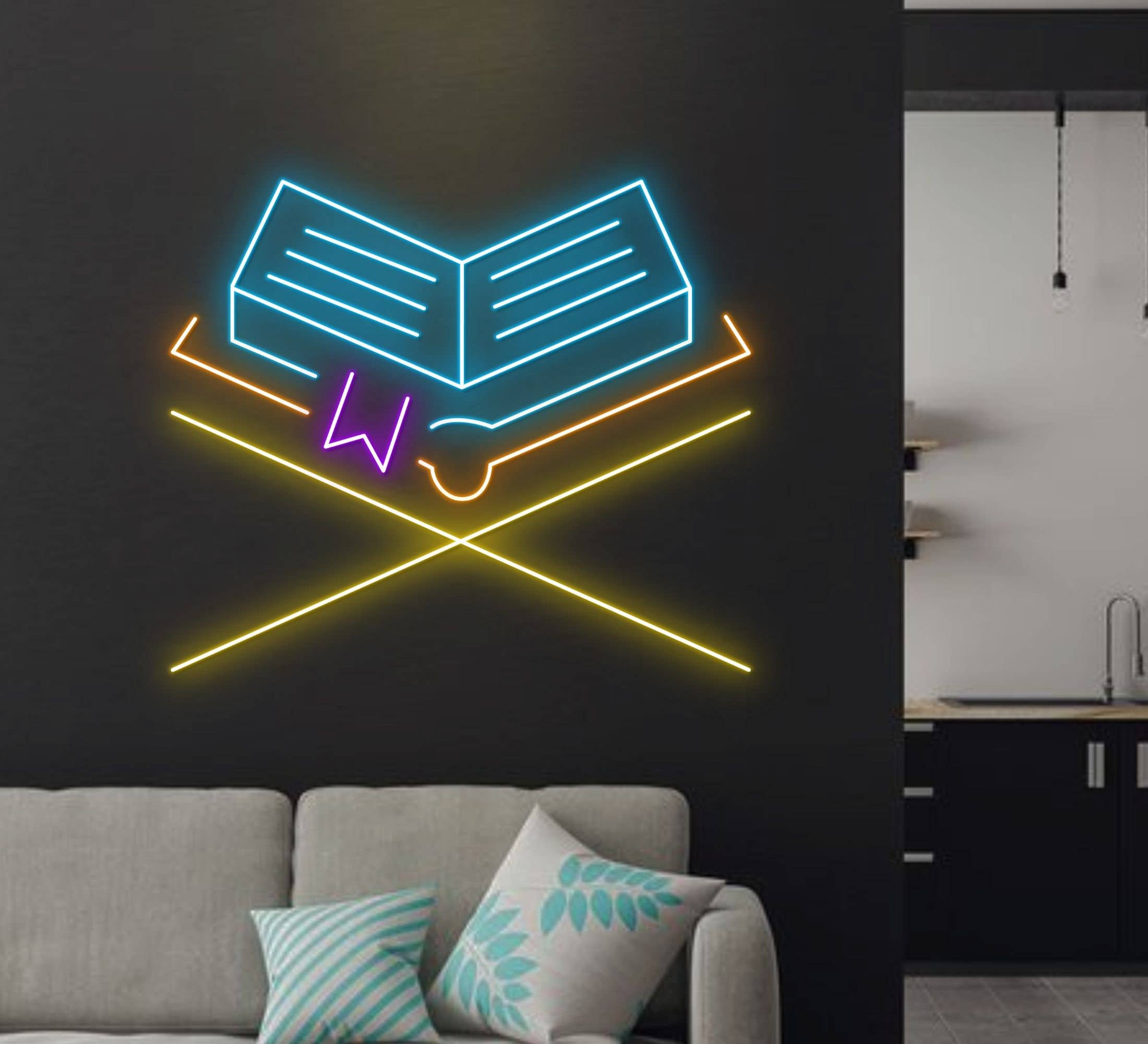 Book Neon Sign Book Store Book Club Wall Signboard Decor