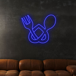 Heart Fork And Spoon Neon LED Sign Kitchen Wall Decor