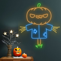 Straw Man Neon Signs Halloween Long-lasting Light Decor