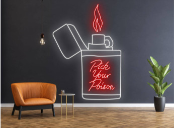 Pick Your Poison Neon Sign Smoking Cigar Art Sign