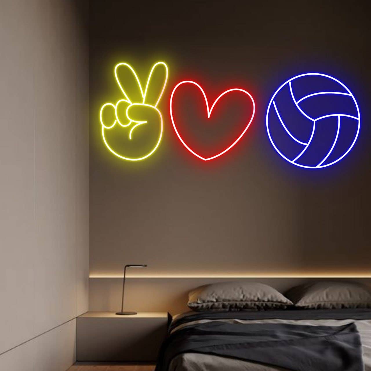 Love Volleyball Neon Sign Volleyball Club Wall Decor