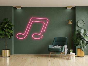 Music Notes Neon Sign Musician Gifts Studio Decor