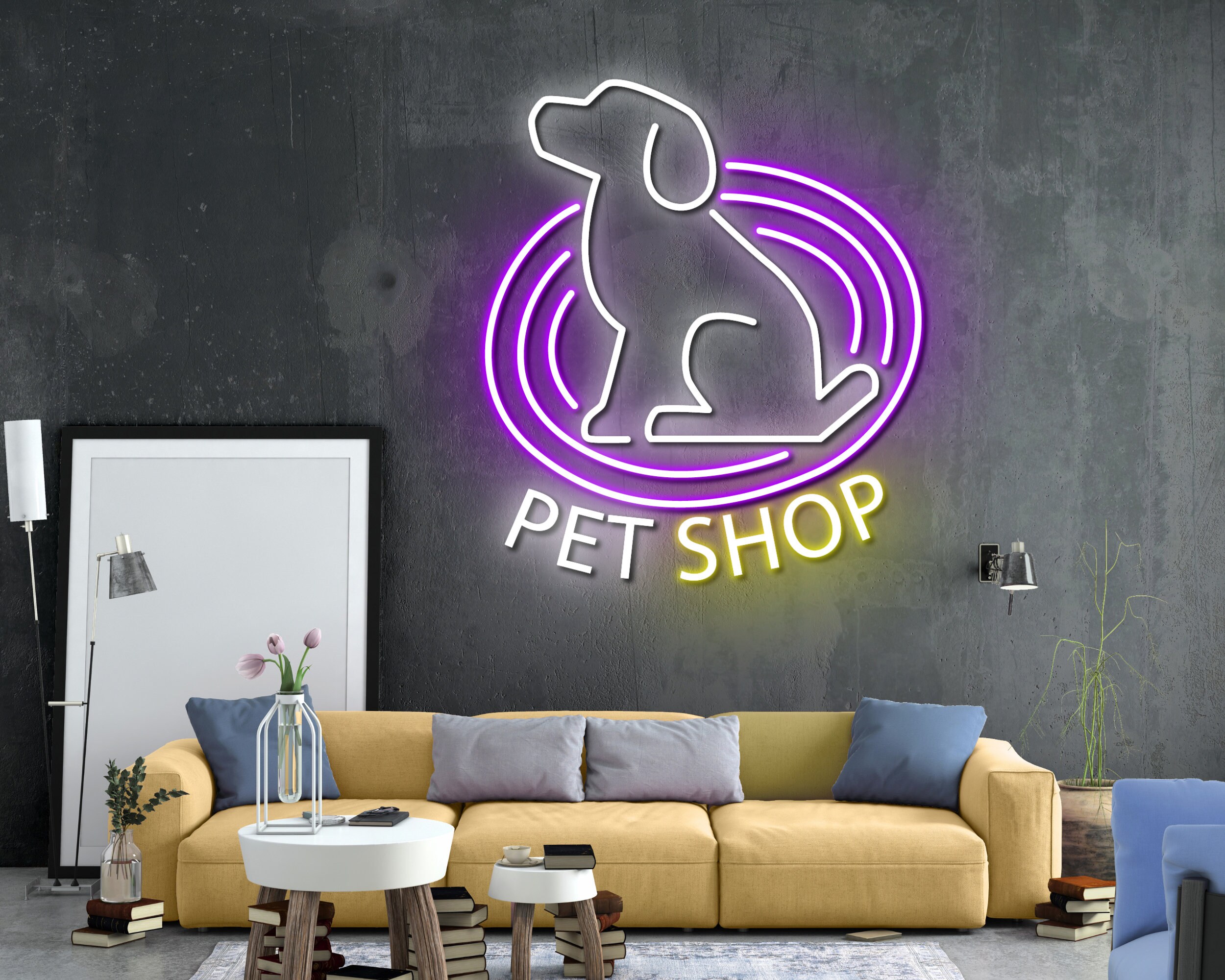 Custom Pet Spa Shop Dog Cat Neon Sign