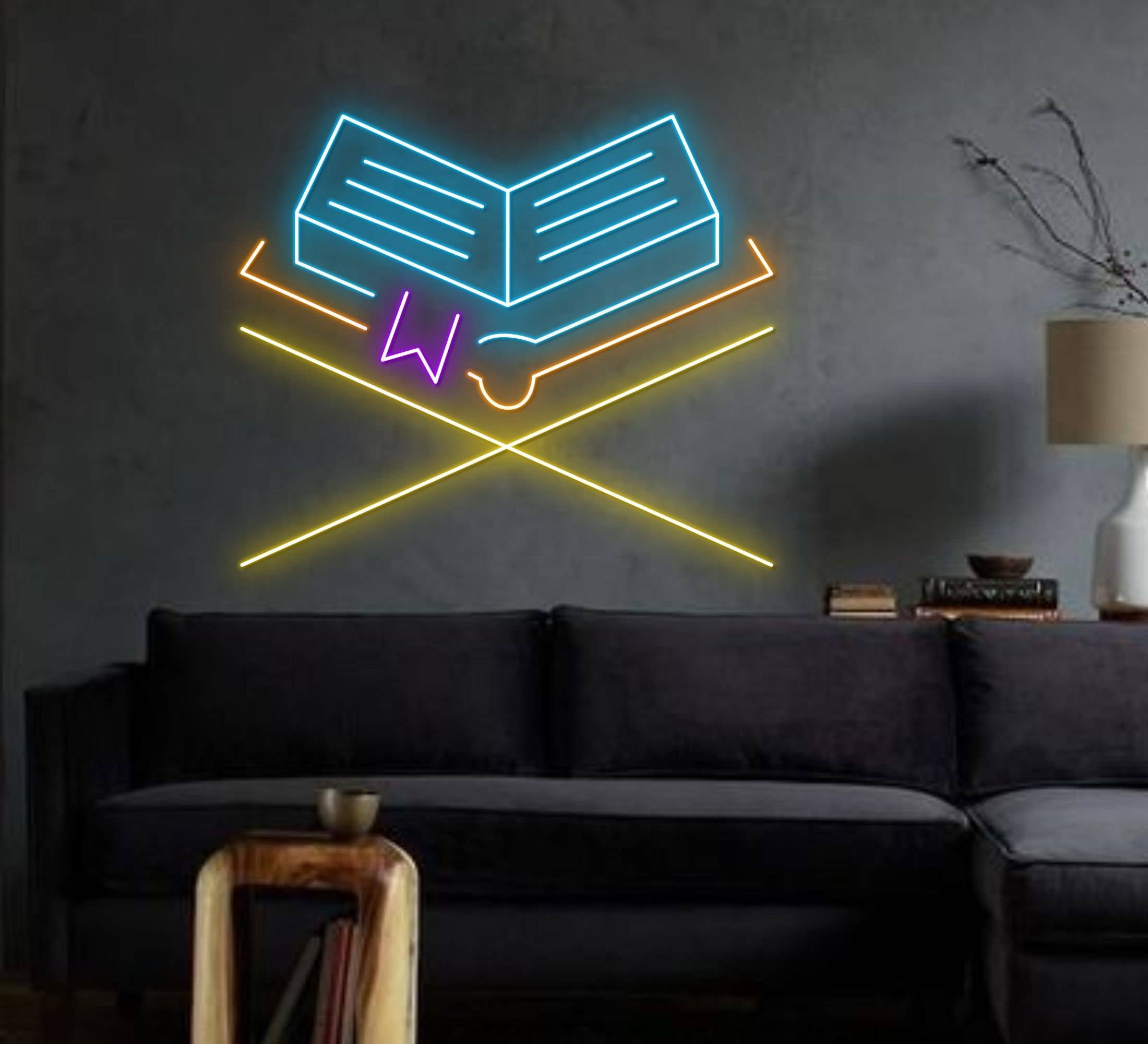 Book Neon Sign Book Store Book Club Wall Signboard Decor