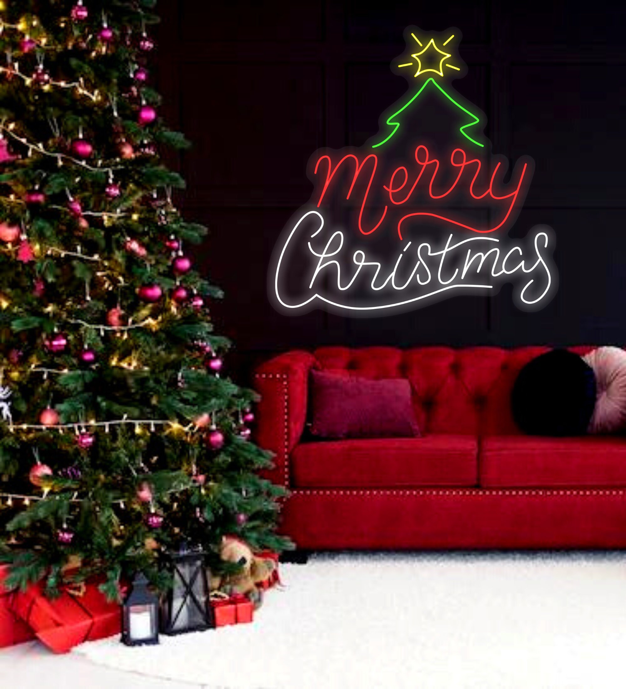 Merry Christmas Neon Sign Christmas Decoration