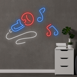 Microphone Neon Signs Music Studio Karaoke Club Decor