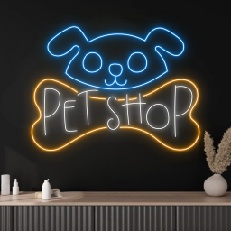 Dog Pet Shop Bone Neon Sign Pet Shop Salon Wall Decor