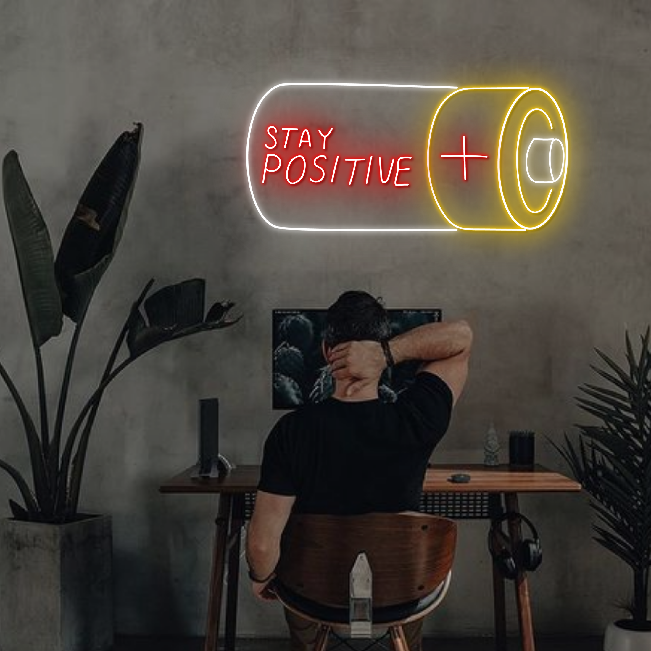 Stay Positive Neon Sign Long-lasting Office Decor