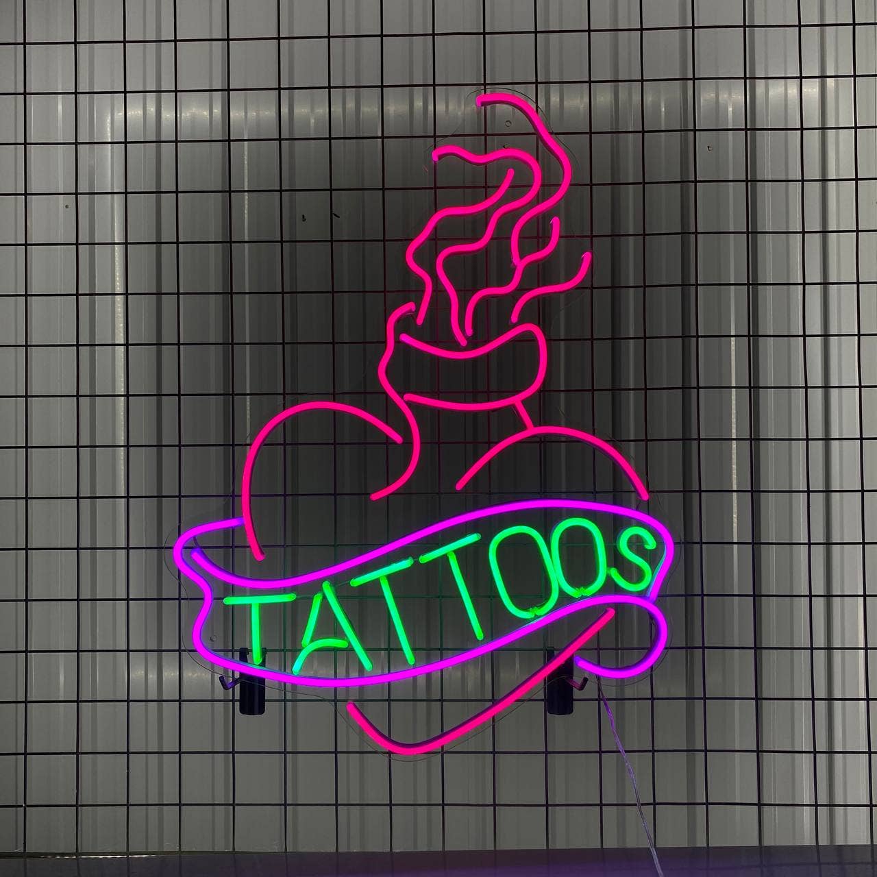 Heart Tattoo Neon Sign Tattoo Shop Signboard Decor