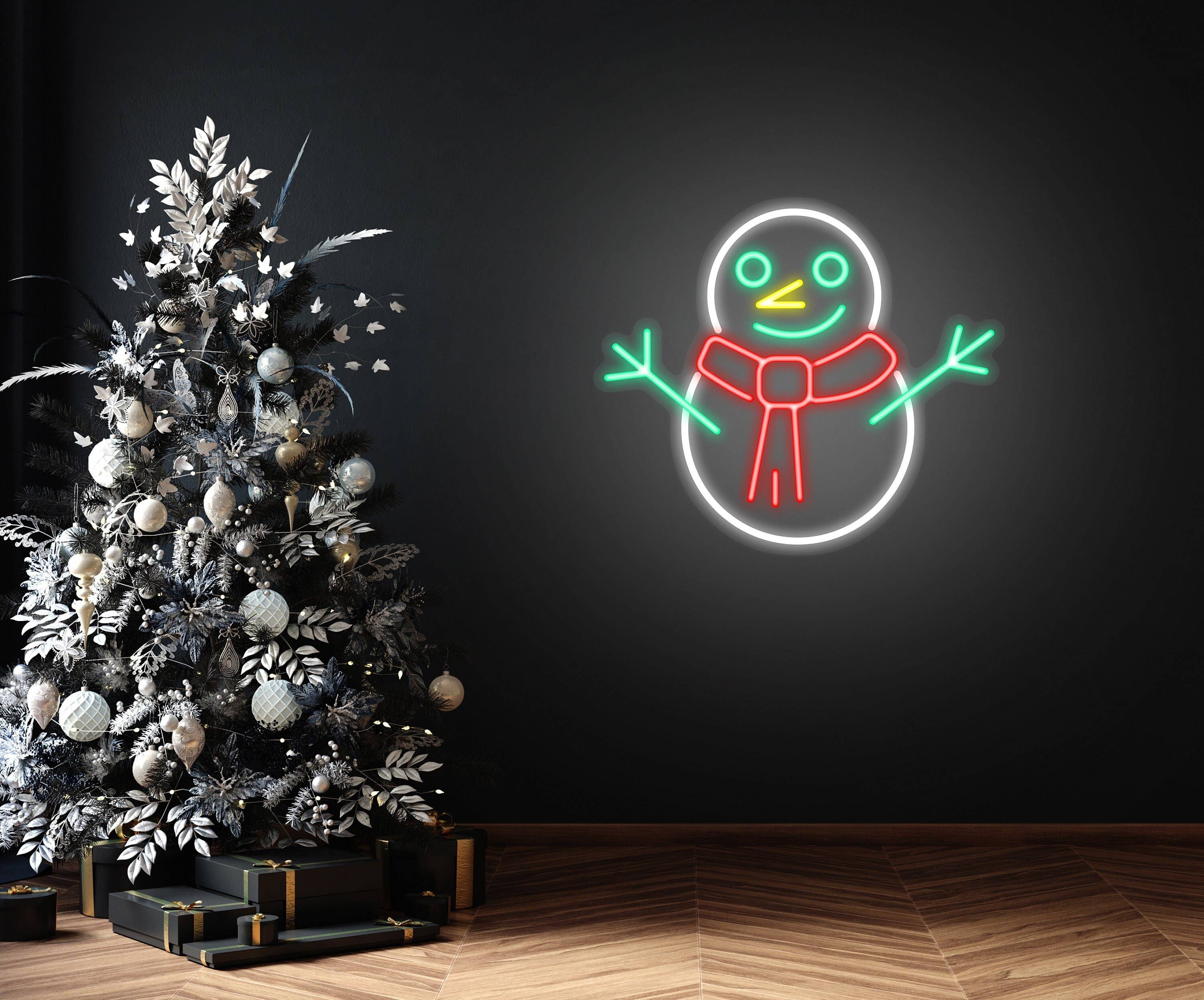 Snowman Neon Sign Christmas Decor