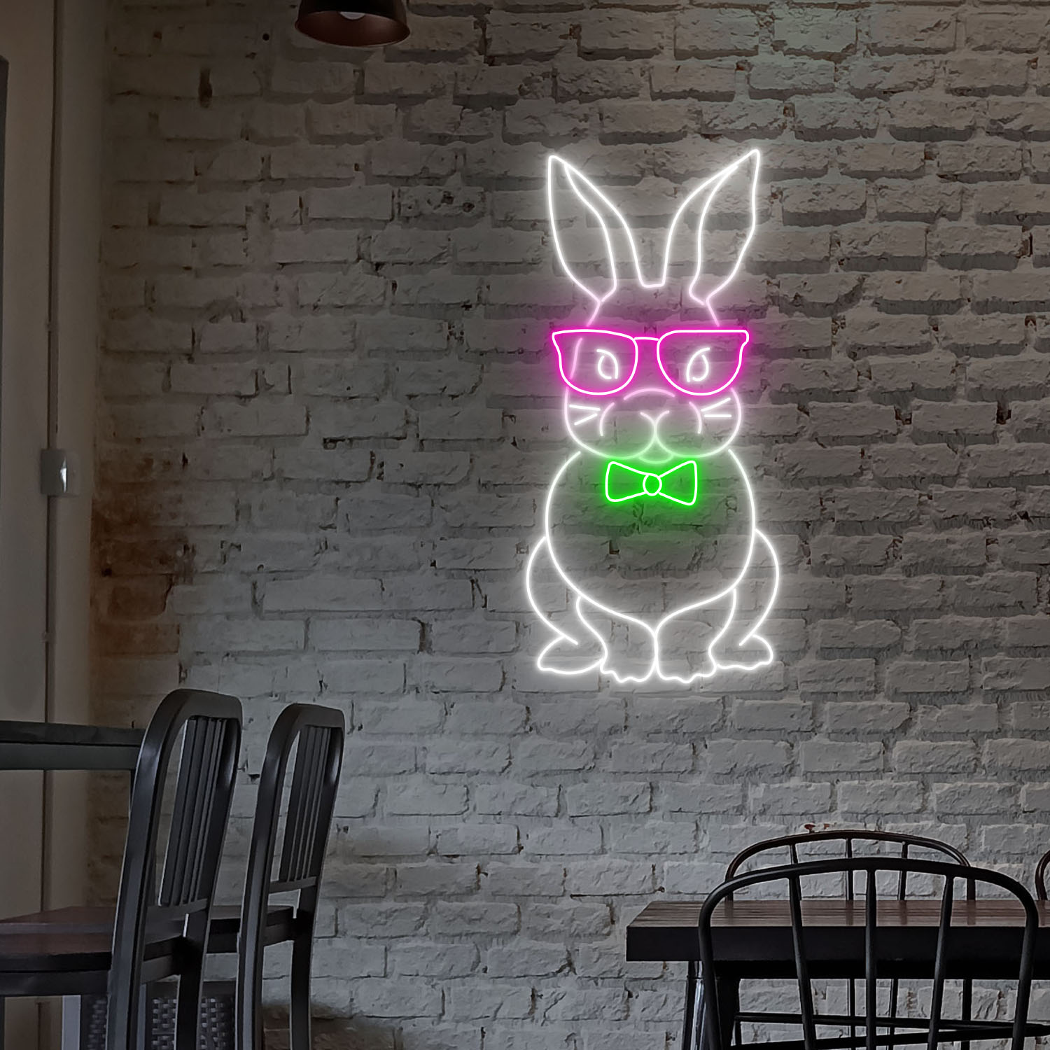 Cute Rabbit Neon Sign Bunny Wall Art Decor