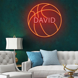 Basketball Ball Name Neon Sign