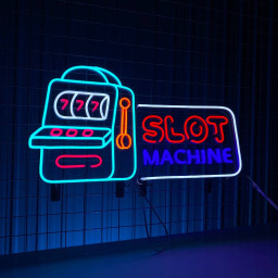 Slot Machine Neon Sign Game Arcade Store Signboard Decor