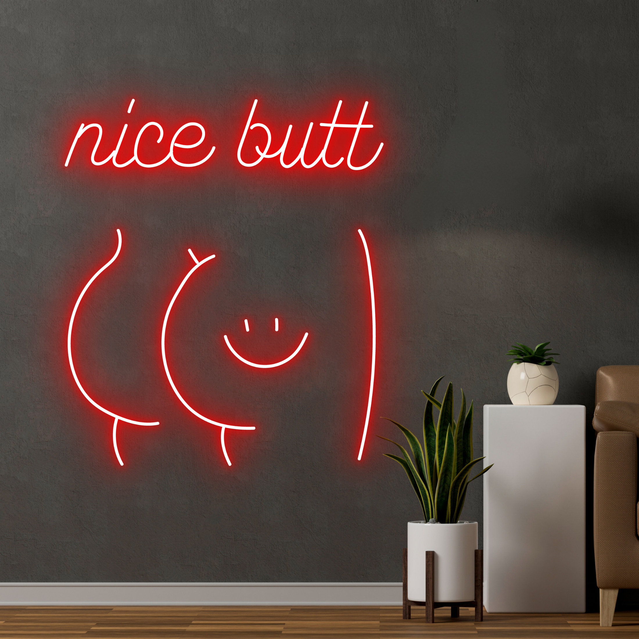 Nice Butt Neon Sign Gym Fitness Abstract Art Wall Decor