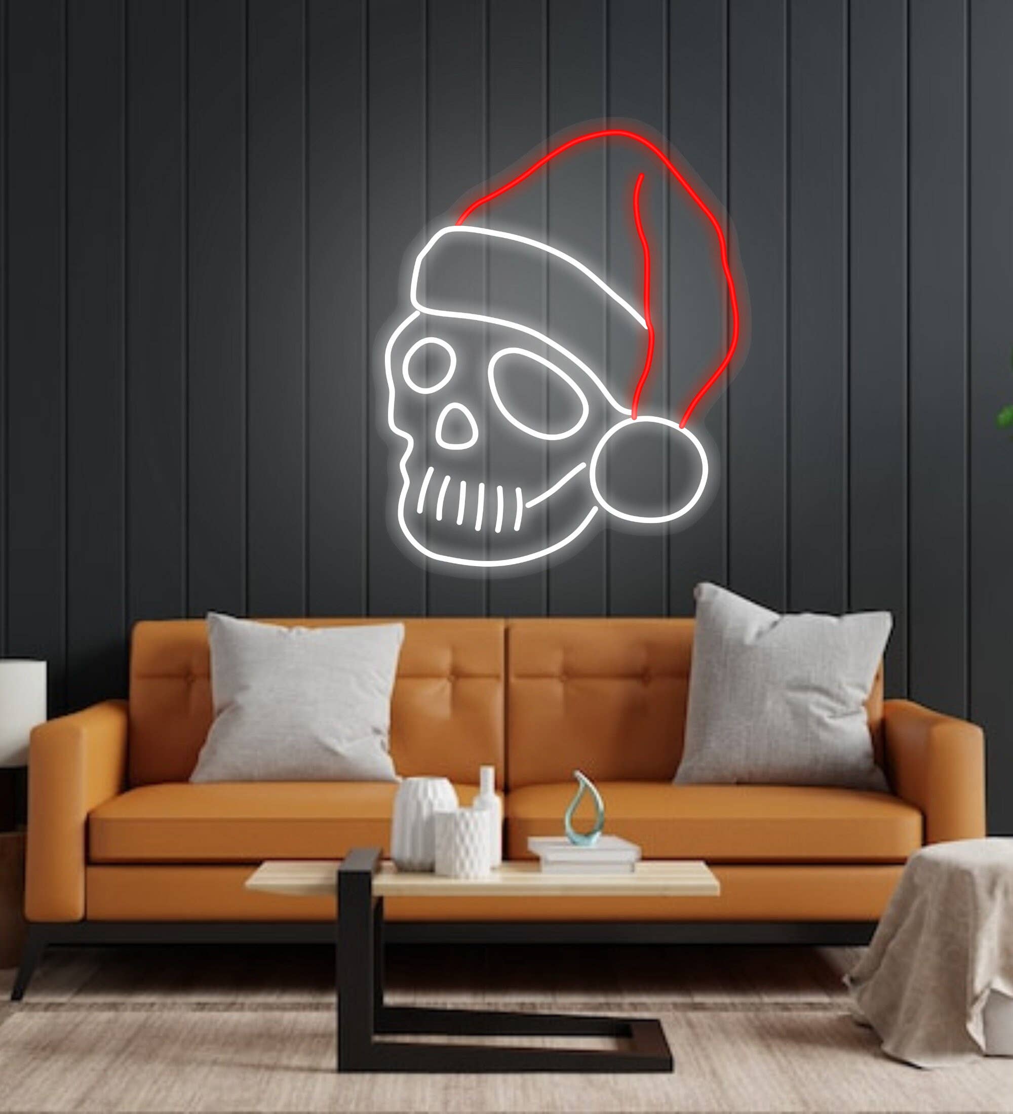 Skeleton Christmas Neon Sign Christmas Pub Bar Decor