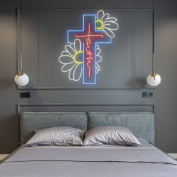 Daisy Faith Neon Sign Cross Jesus Led Sign