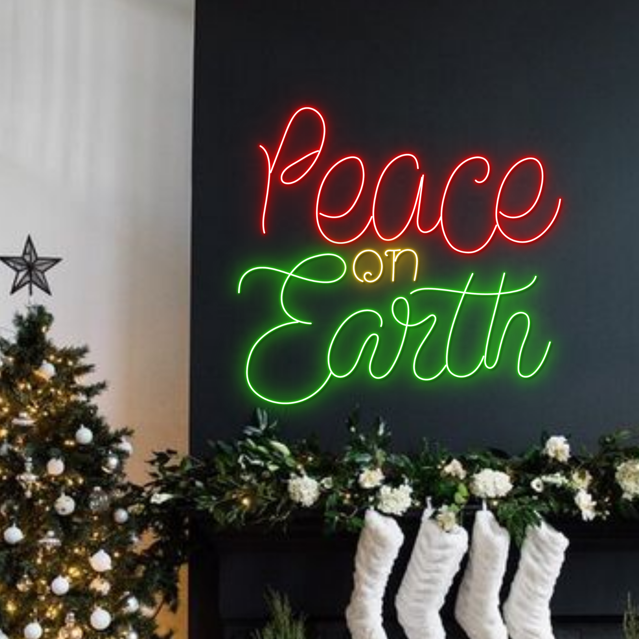 Peach on Earth Neon Sign Christmas Long-lasting Lights Decor