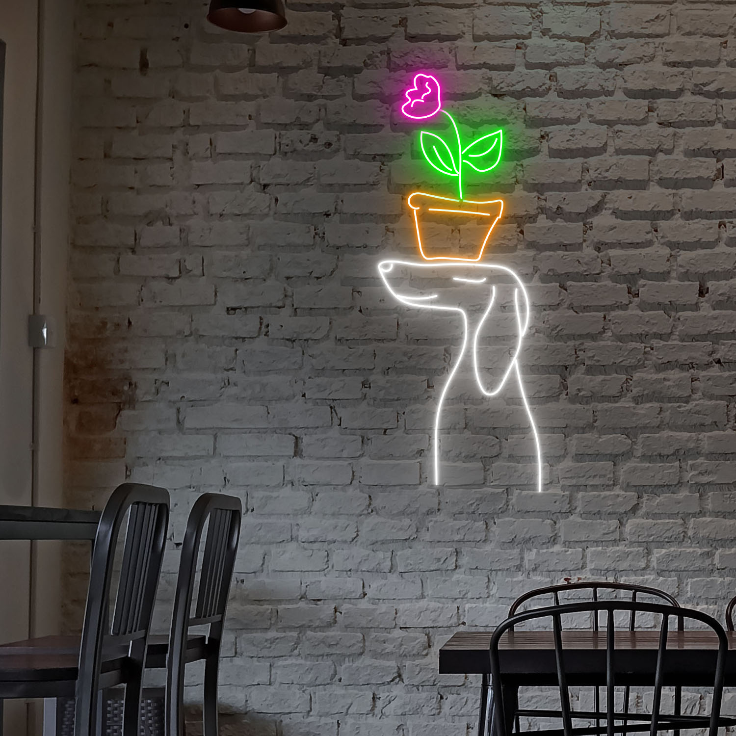 Cute Dachshund Plant Neon Sign Wall Art Home Decor