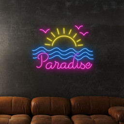 Paradise Beach Neon Sign Summer Vibe Wall Decor