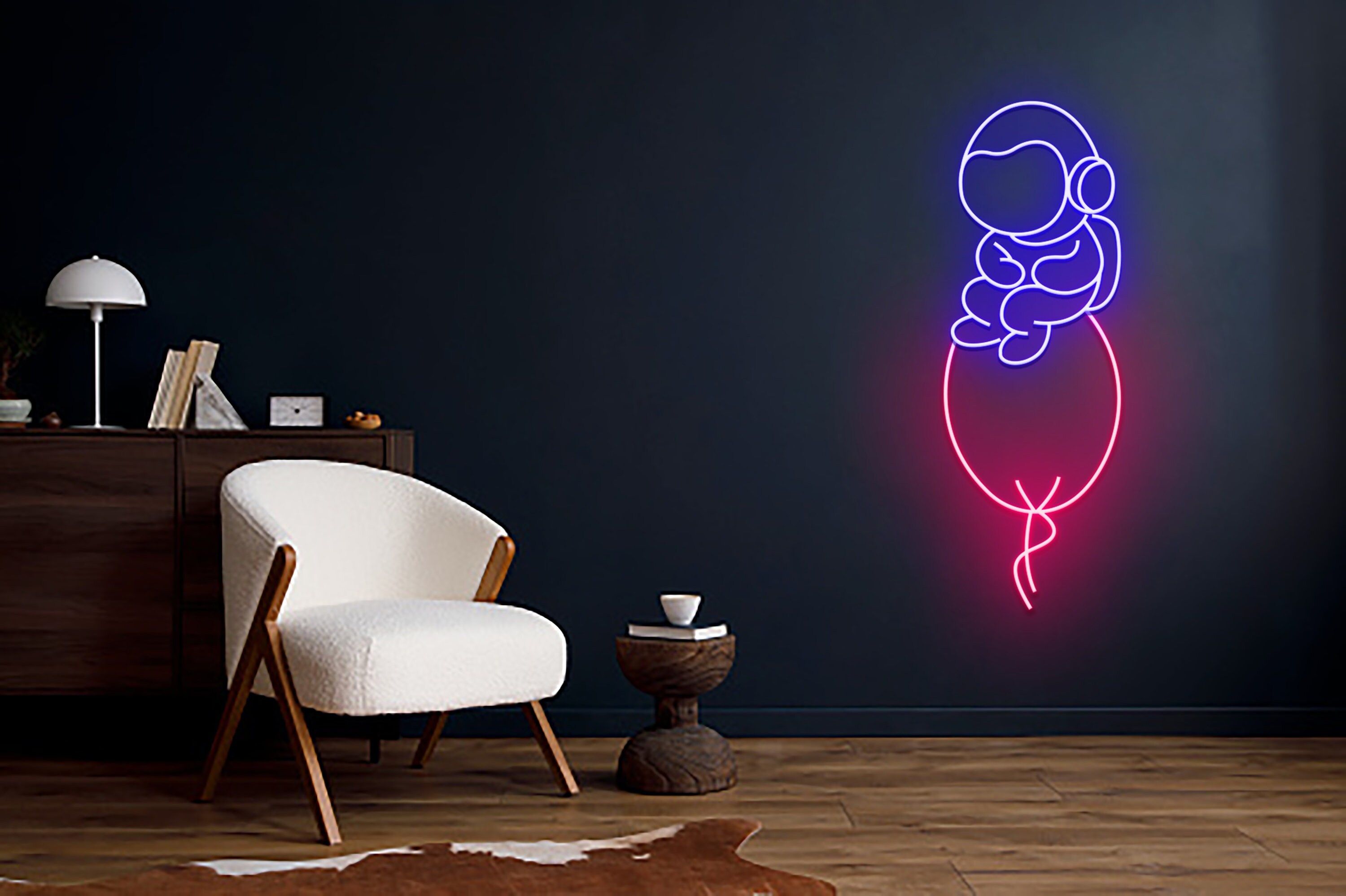 Astronaut With Balloon Neon Signs Wall Decoration