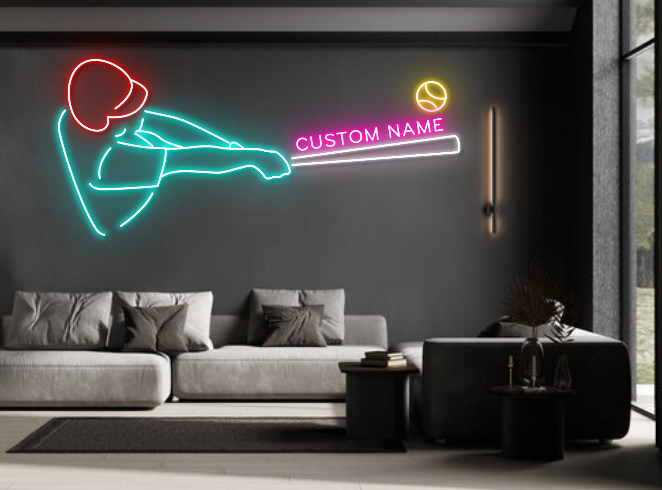 Custom Name Baseball Player Neon Sign