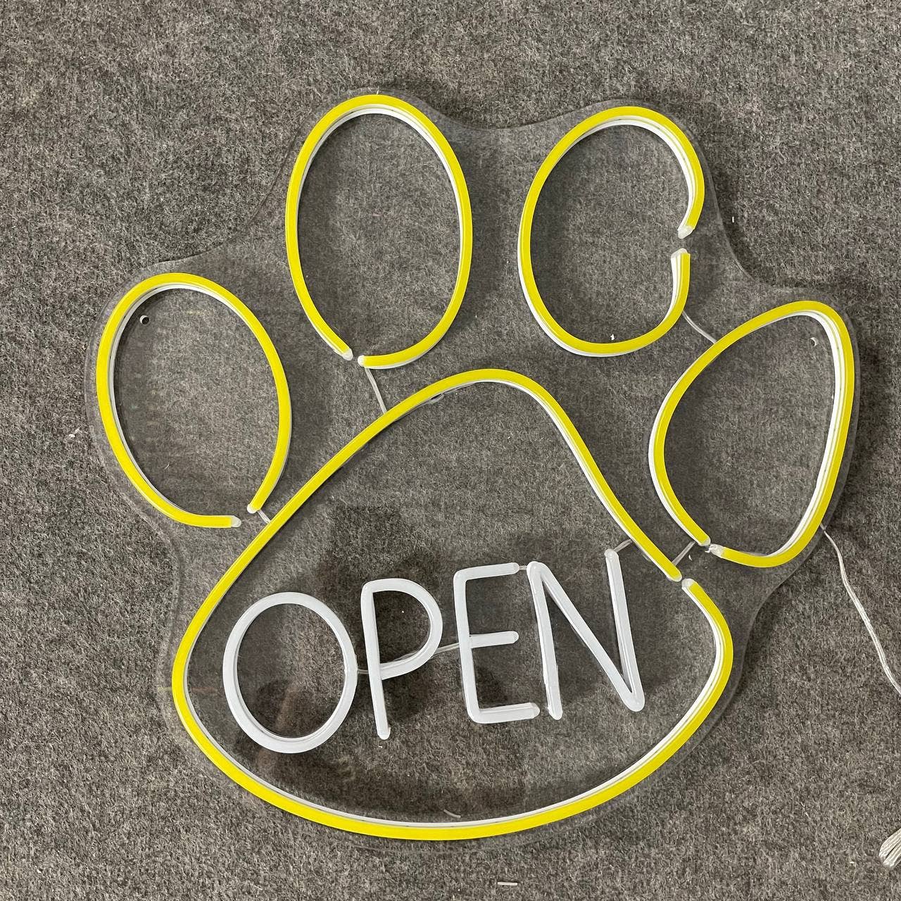 Open Pet Footprint Neon Sign Vet Pet Shop Long-lasting Decor