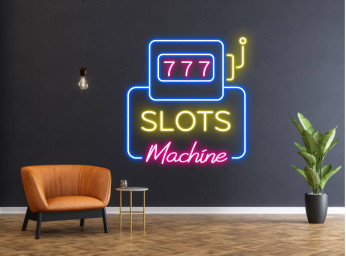 Slot Machine Neon Sign Casino Decoration