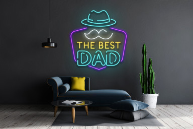 The Best Dad Neon Sign Father Day Idea