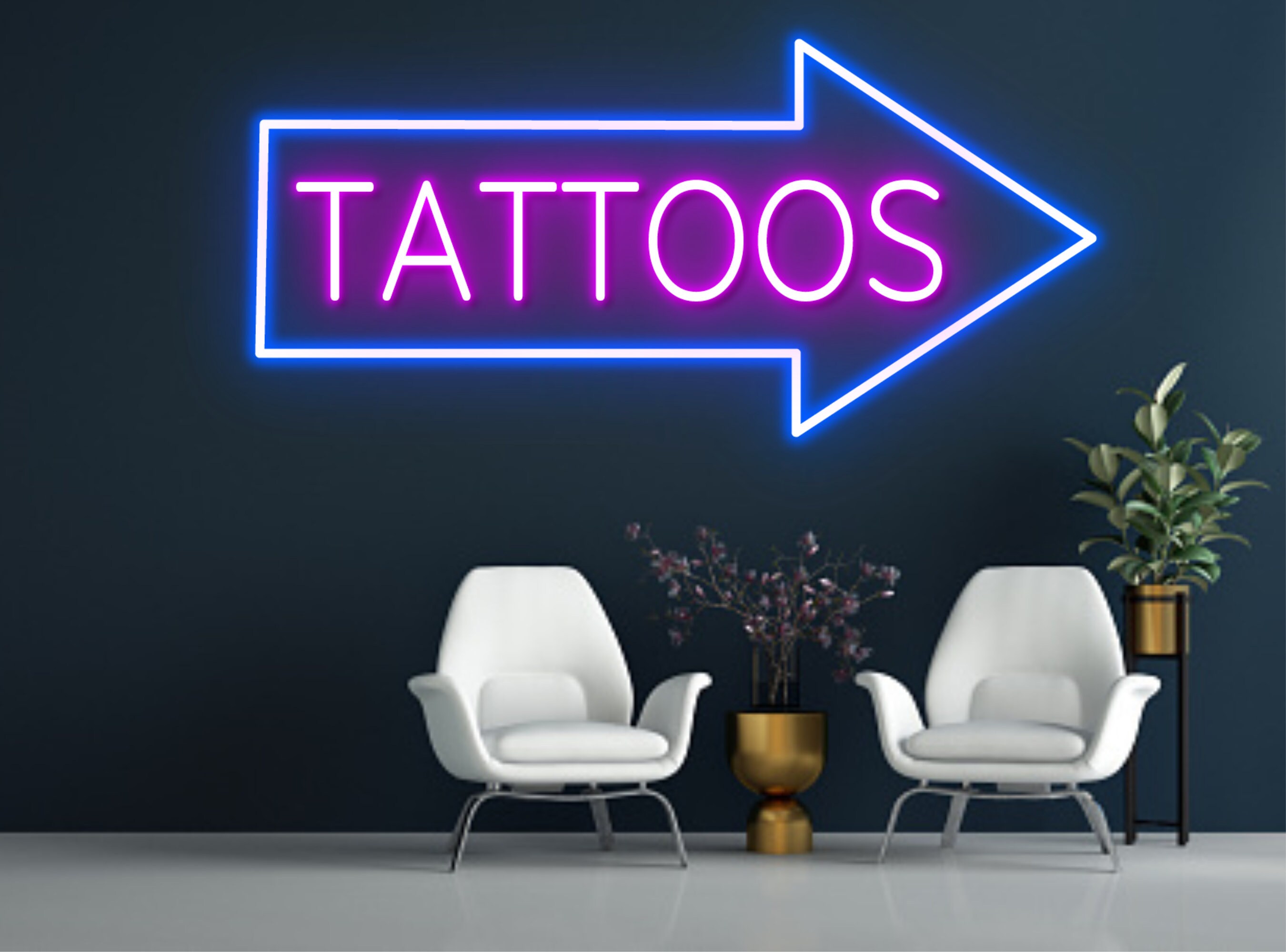 Tattoo Shop Open Neon Sign Bedroom Decor